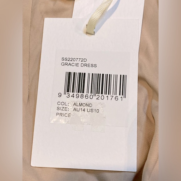 NWT Significant Other Gracie One Shoulder Satin Dress in Almond (Taupe) - Sz 10 - Picture 10 of 13